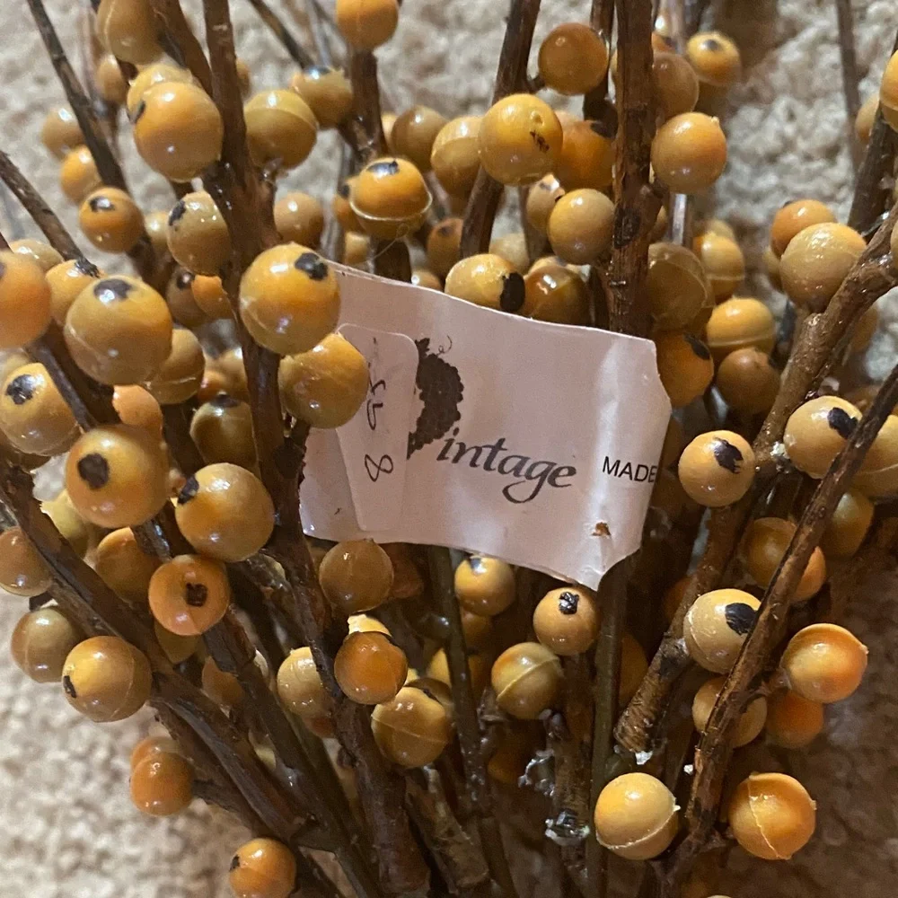 Yellow Berry Artificial Floral Spray